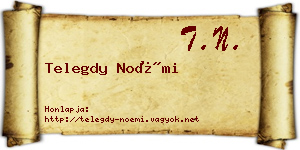 Telegdy Noémi névjegykártya