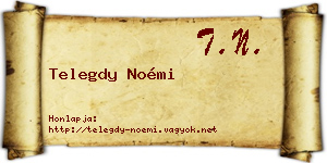 Telegdy Noémi névjegykártya